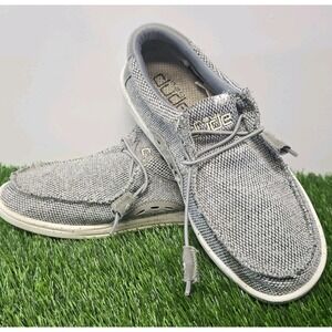 HEY DUDE Wally Free Slip-On Shoes Men's Size 8 Womans 10 Light Grey Unisex Shoes